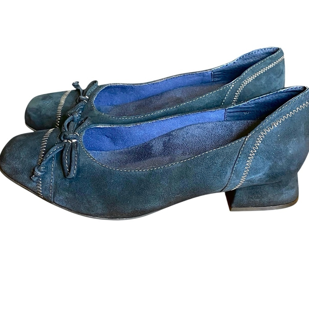 David Tate Suede Dark Blue/green Harriot Pumps Women’s Size 10 WW